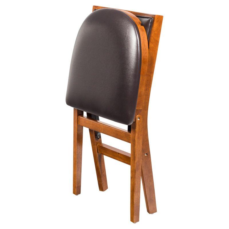 Stakmore Set of 2 Retro Upholstered Back Folding Chair Fruitwood: Polyester Seat, No Assembly, 300lb Capacity