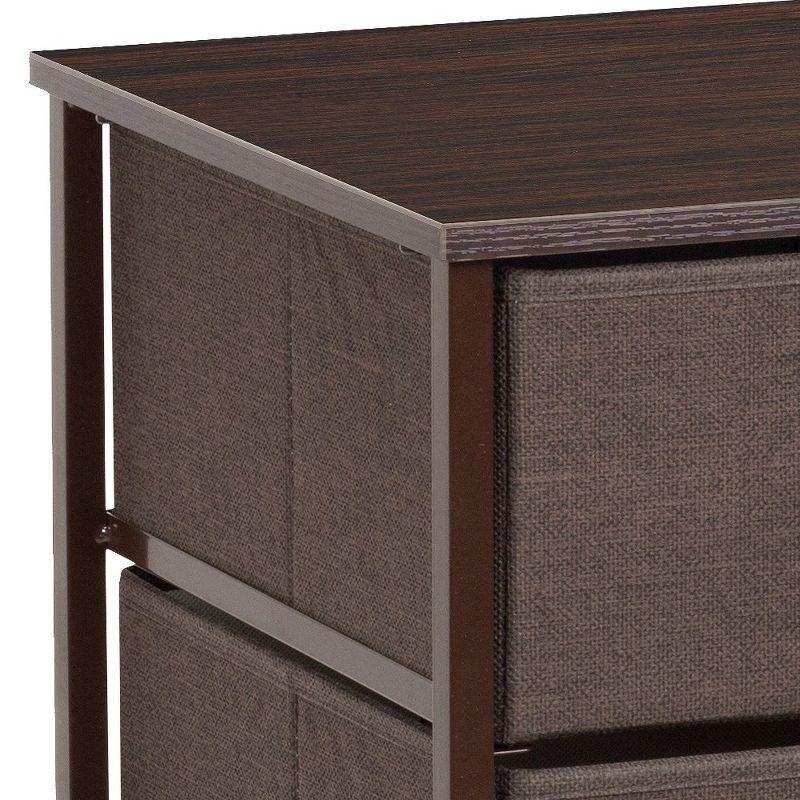 Sorbus Brown 3-Drawer Compact Nightstand with Steel Frame and Wood Top