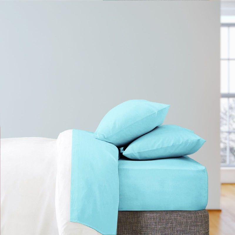 LuxClub 4 PC Aqua Full Silky Soft Cooling Deep Pocket Performance Sheet Set