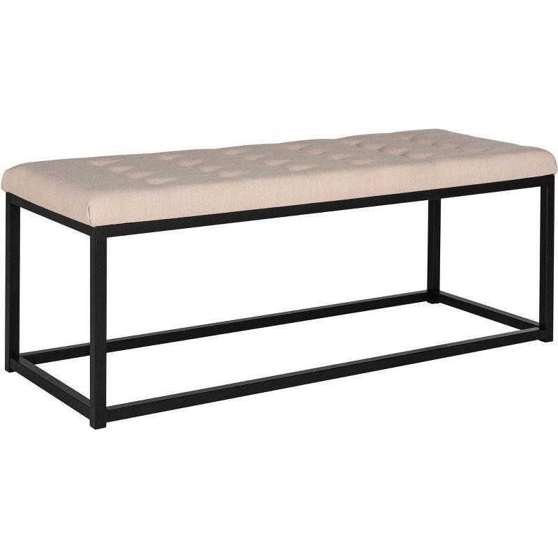 Reynolds Bench - Beige/Black - Safavieh