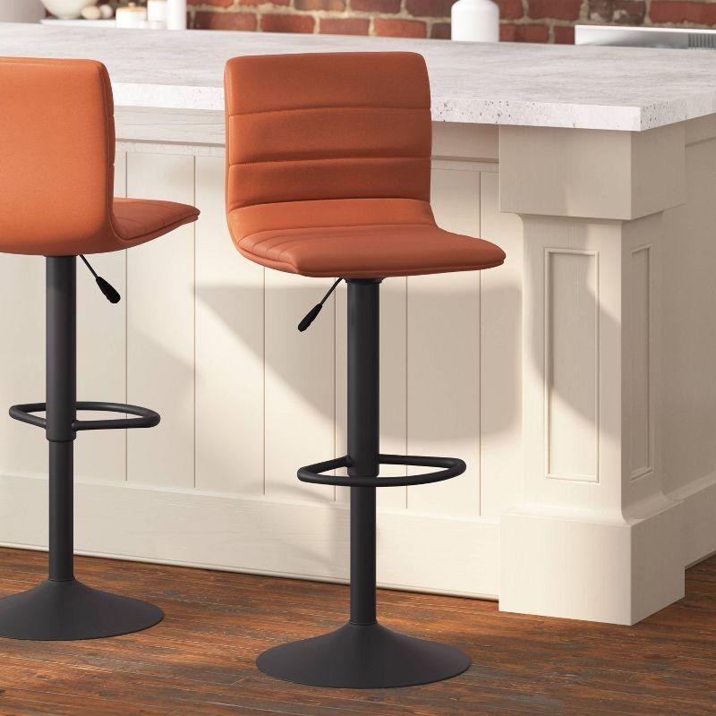 Taylor & Logan Rochester Swivel Upholstered Adjustable Height Counter Stool with Metal Frame