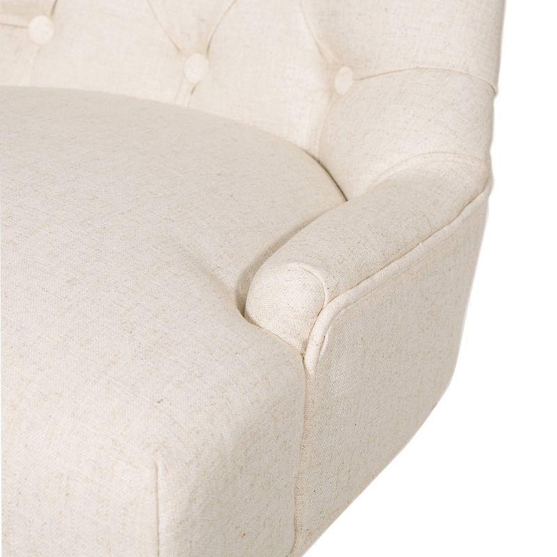 Amelia Office Chair Linen - OSP Home Furnishings: Swivel, Tufted, Adjustable Height, Metal Frame, No Arms