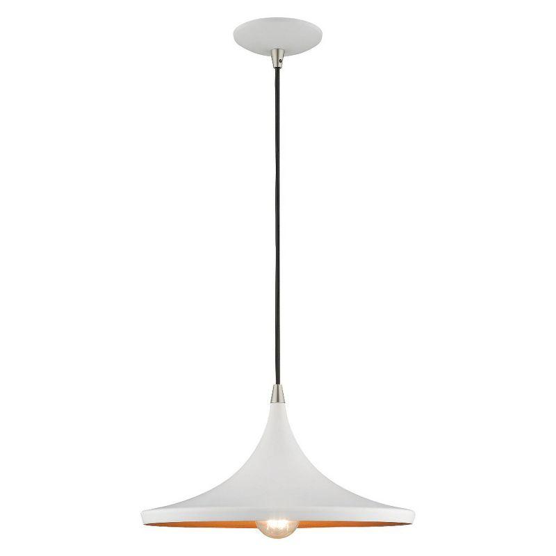 Livex Lighting Metal Shade 1 - Light Chandelier in  White