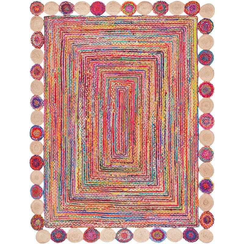 Handmade Multicolor Cotton Oval Area Rug 6' x 9'