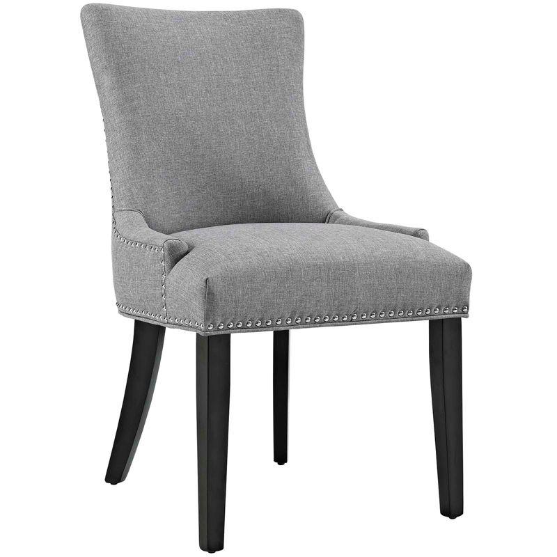 Regal Hourglass Light Gray Leather Parsons Side Chair