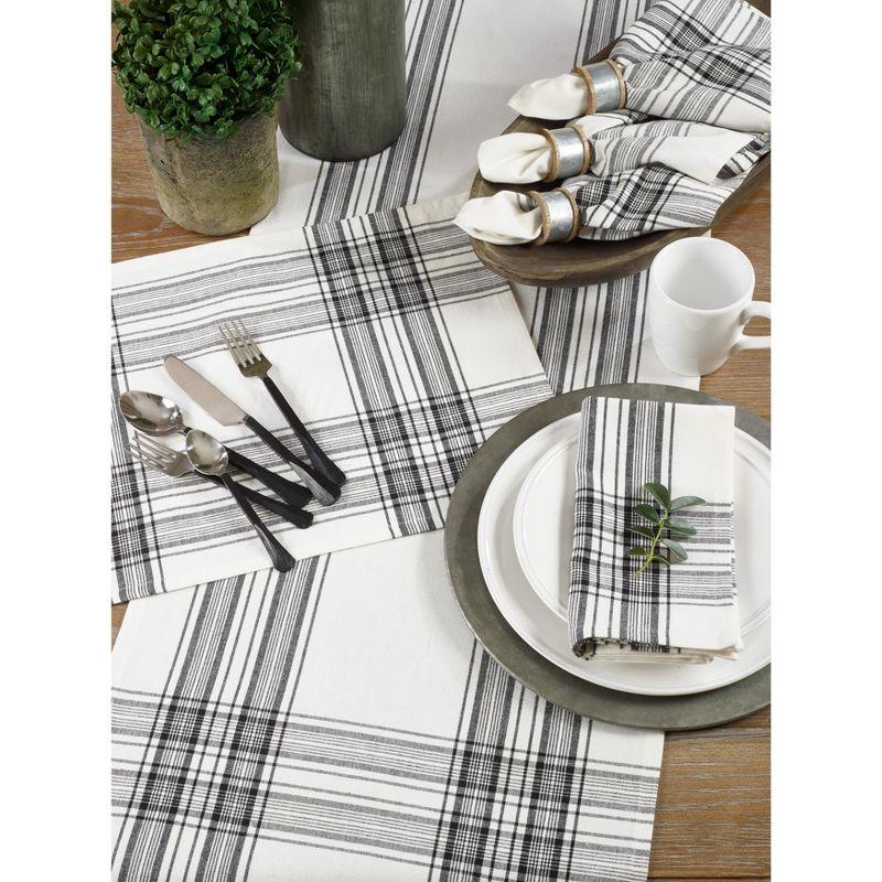 Saro Lifestyle Cotton Table Runner With Plaid Design