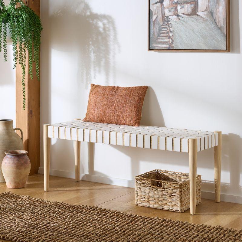 Orin 47" Woven Leather Bench