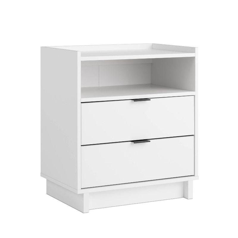 Prepac 23.75" Wide Simply Modern 2 Drawer Nightstand White