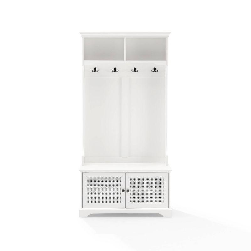 Sarah Hall Tree White - Crosley: Entryway Organizer with Shelving, Coat Hooks, Shoe Cabinet