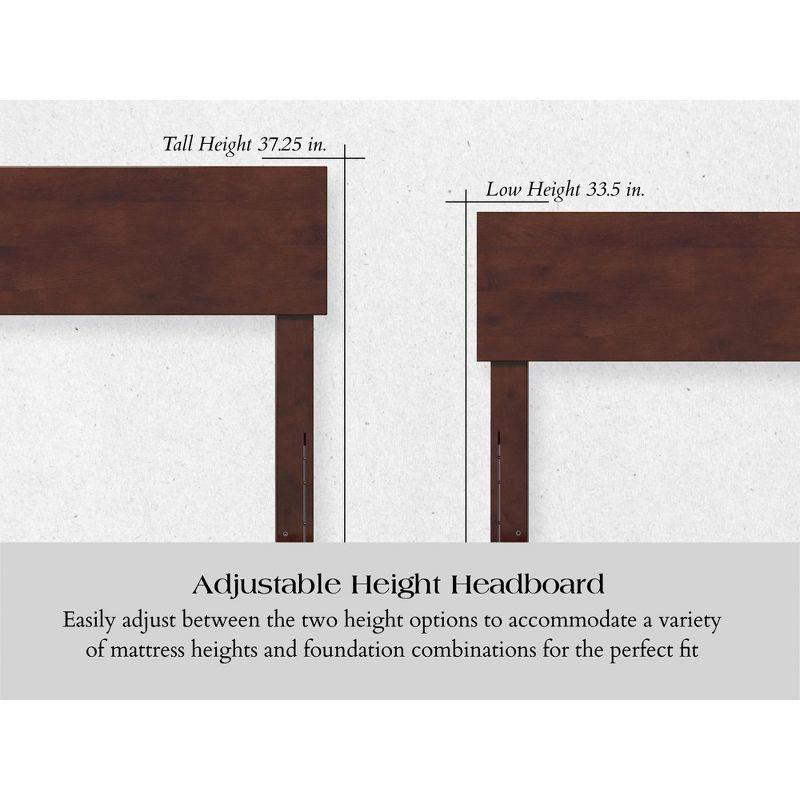 AFI Furnishings Orlando Twin Extra Long Platform Bed with Open Footboard and Turbo Charger in Walnut