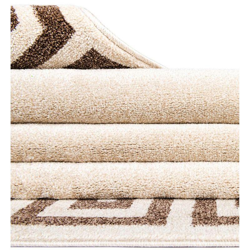 Unique Loom Athens Collection Area Rug - Modern (3' 1" x 5' 3" Rectangle Beige and Brown/Beige)