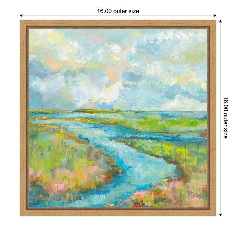 Amanti Art Marsh (Stream) by Jeanette Vertentes Canvas Wall Art Print Framed 16 x 16-in.