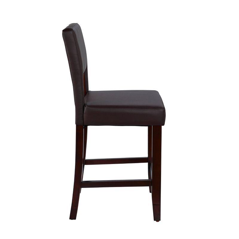 24" Vega Padded Counter Height Barstool with Ergonomic Footrest & Espresso Finish - Linon