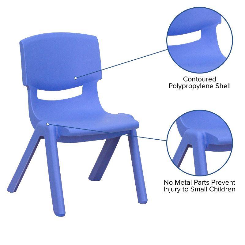 Flash Furniture 2 Pack Blue Plastic Stackable School Chair with 10.5'' Seat Height