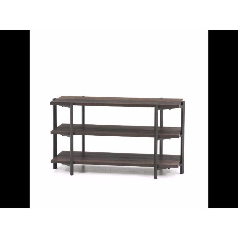 North Avenue Smoked Oak Industrial TV Stand with Metal Frame