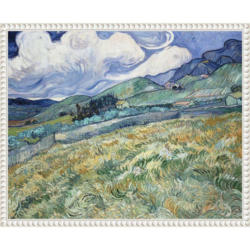 Amanti Art 20"x16" Van Gogh Landscapes with Clouds II by Vincent van Gogh Framed Canvas Wall Art Print