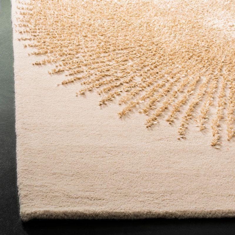 Beige and Gold Hand-Tufted Wool and Viscose 6' x 9' Area Rug