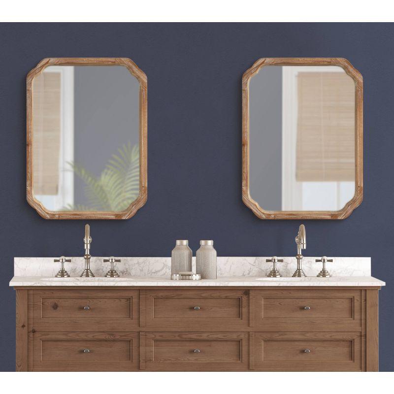 Kate & Laurel All Things Decor 18"x24" Marston Farmhouse Wall Mirror: Solid Wood, No Assembly Required
