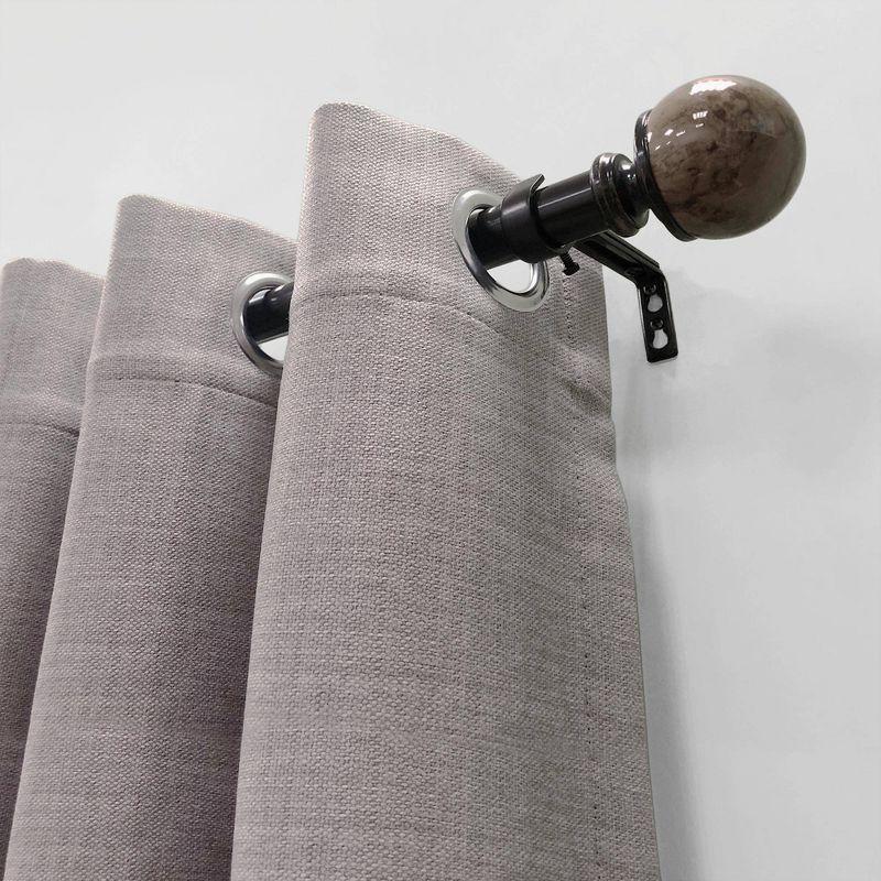 Decorative Drapery Curtain Rod with Marble Ball Finials Oil Rubbed Bronze - Lumi Home Furnishings