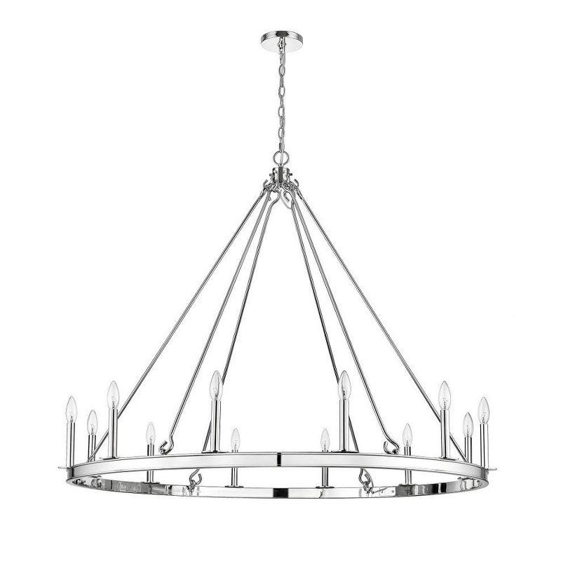 Barclay 12 - Light Dimmable Wagon Wheel Chandelier