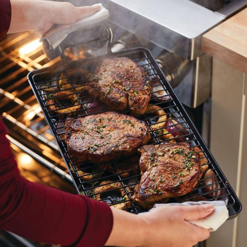 Anolon Anolon Advanced Home Hard Anodized Nonstick Double Burner Griddle With Roasting Rack, 2 Piece