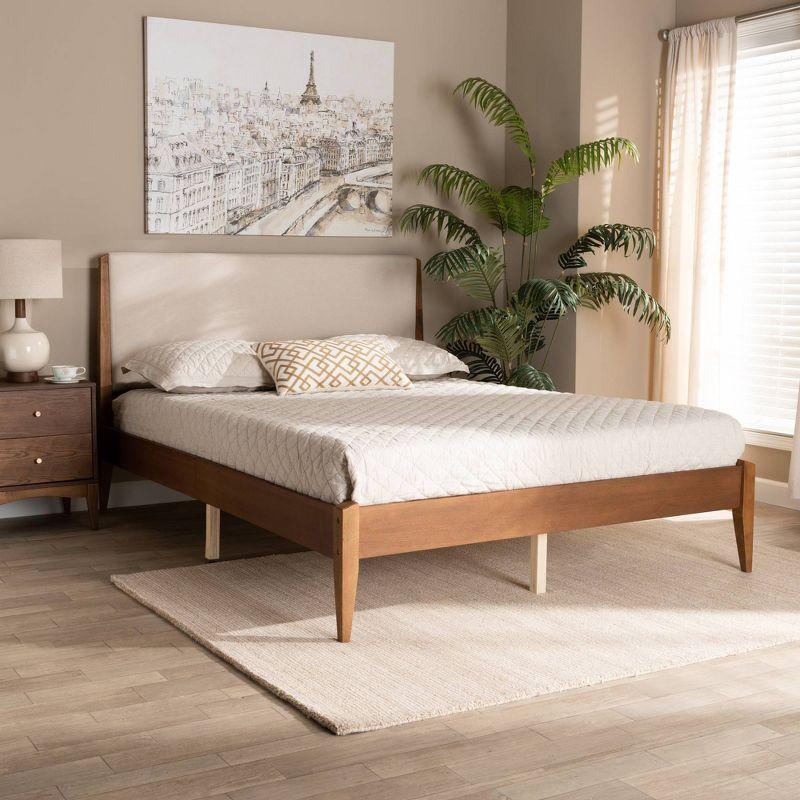 Lenora Wood Platform Bed - Baxton Studio