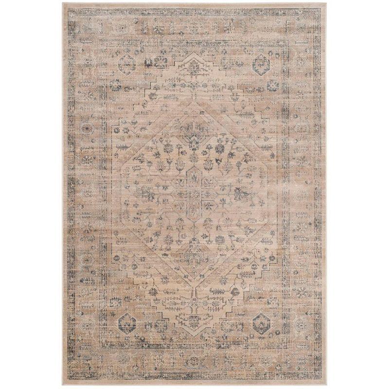 Vintage VTG123 Power Loomed Indoor Area Rug - Stone/Blue - 5'3"x7'6" - Safavieh.