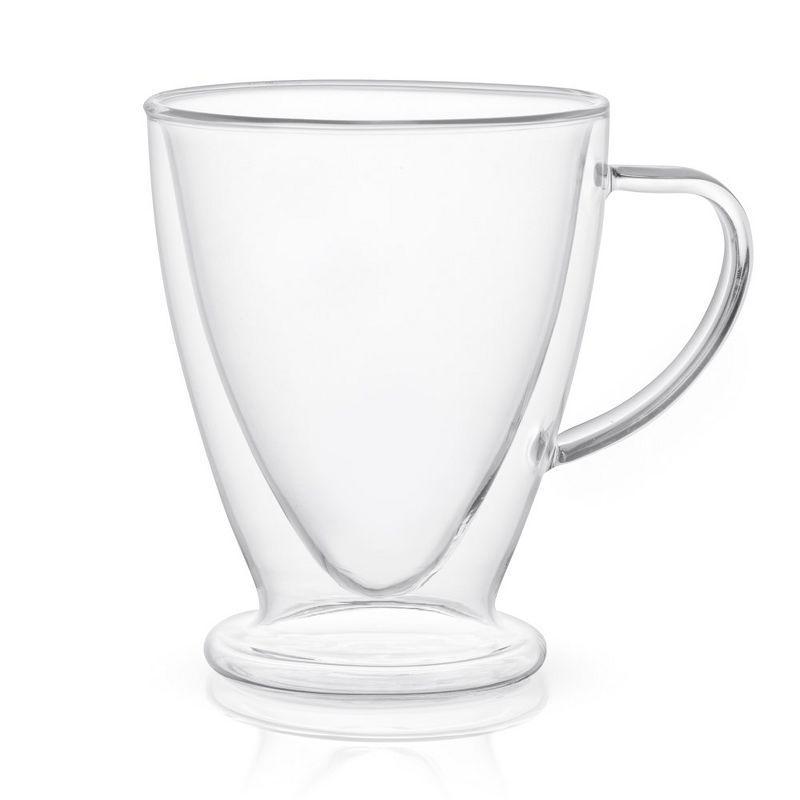 JoyJolt Declan Irish Double Wall Insulated Glass Coffee Cups - Set of 2 -15-Ounces