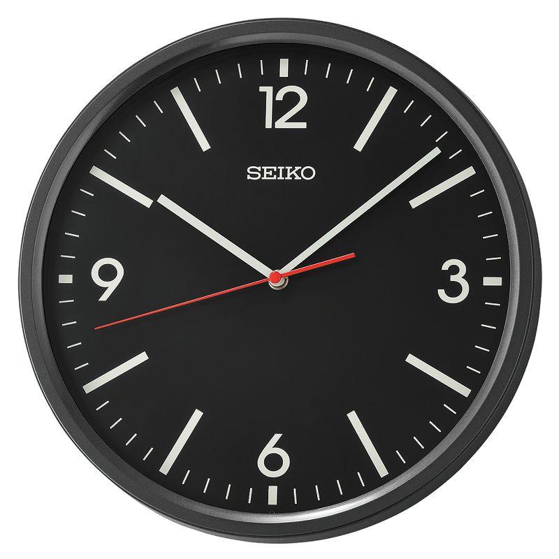 Seiko 12-Inch Metallic Black Modern Wall Clock