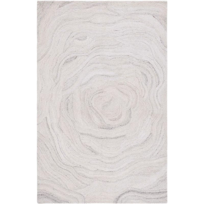 Abstract ABT148 Handmade Indoor Area Rug - Light Gray/Beige - 6'x6' - Safavieh