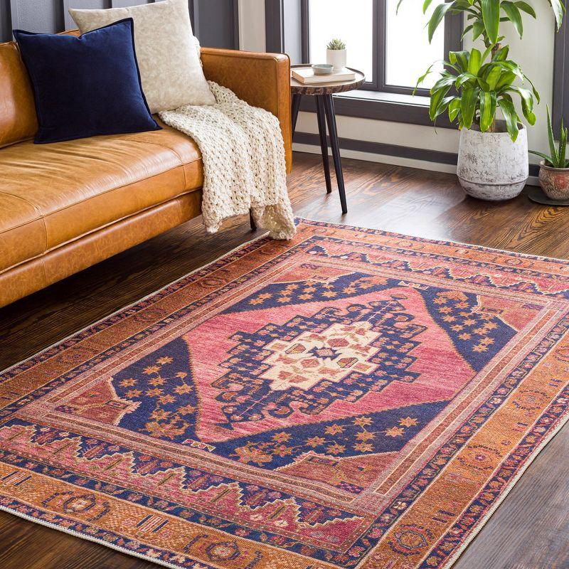 Mark & Day Western Springs 6'7"x9' Rectangle Washable Woven Indoor Area Rugs Coral: Stain-Resistant, Low Pile, Traditional Decor