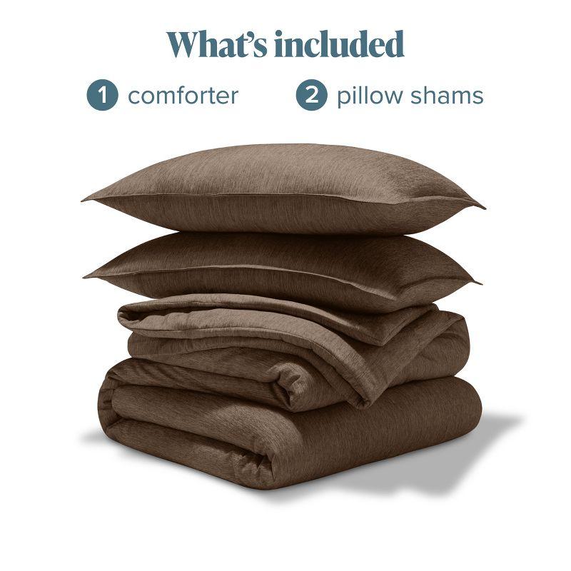 Bare Home 3-Piece Comforter Set in Heathered Taupe, Full