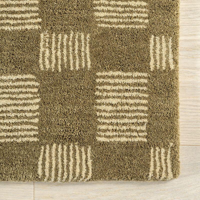 Nuloom Quince Checkered Wool Area Rug, 6' x 9', Olive