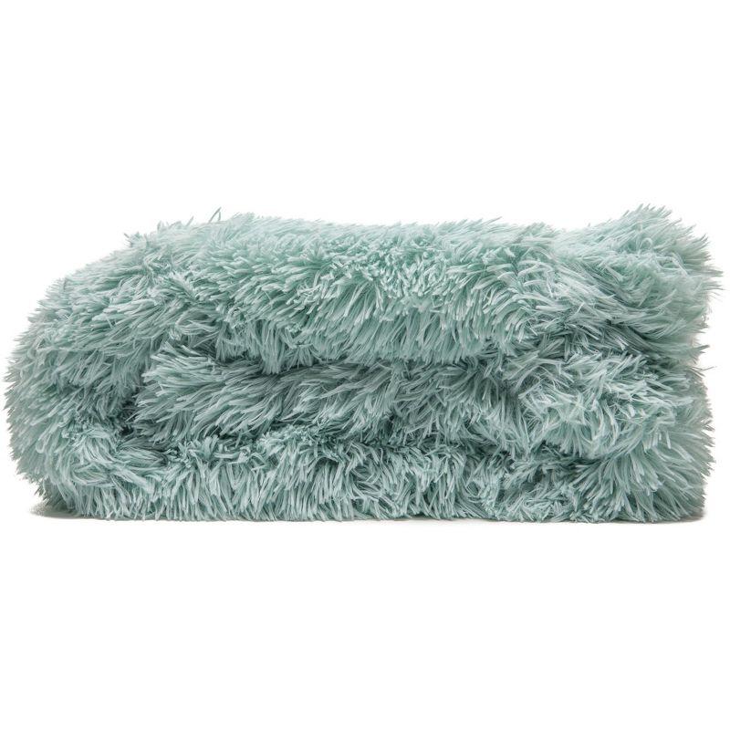 Chanasya Solid Faux Long Fur Fuzzy Throw Blanket