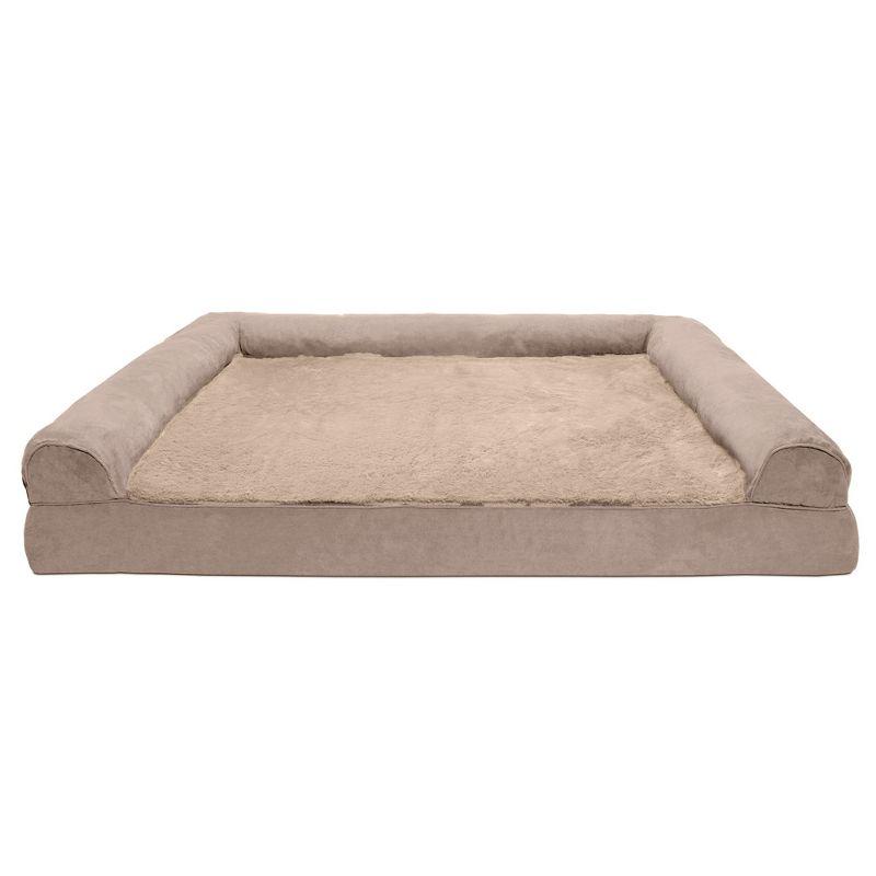 FurHaven Plush & Suede Full Support Sofa Dog Bed - Jumbo Plus, Almondine