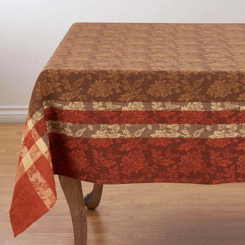 Terracotta Cotton Fall Leaf Square Tablecloth