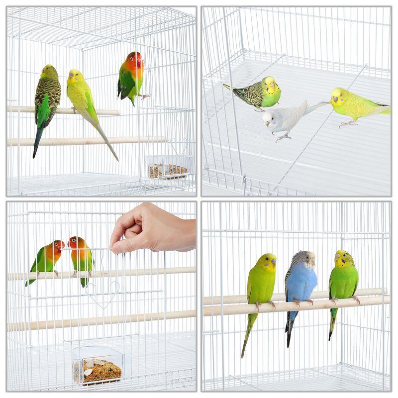 Yaheetech Metal Bird Cage with Rolling Stand for Small Birds Parrots Parakeets Conures White