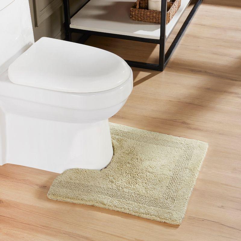 Better Trends Lux 100% Cotton Tufted Solid Reversible Bath Rug 20" x 20" Contour - Sand
