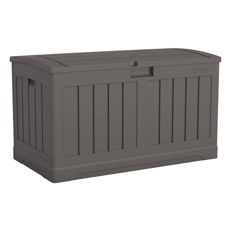 Suncast Suncast 50 Gallon Plastic Deck Box with Molded Lockable Feature for Home, Gray