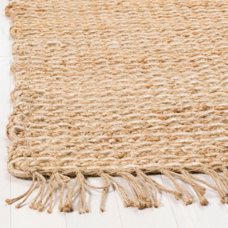 Natural Hand-Woven Jute Area Rug with Fringe, 2'6" x 4'