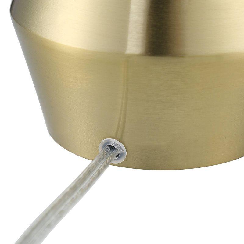 360 Lighting Marty Modern Accent Table Lamps 14 3/4" High Set of 2 Brass Metal White Cylinder Shade for Bedroom Bedside Nightstand Office Kids House