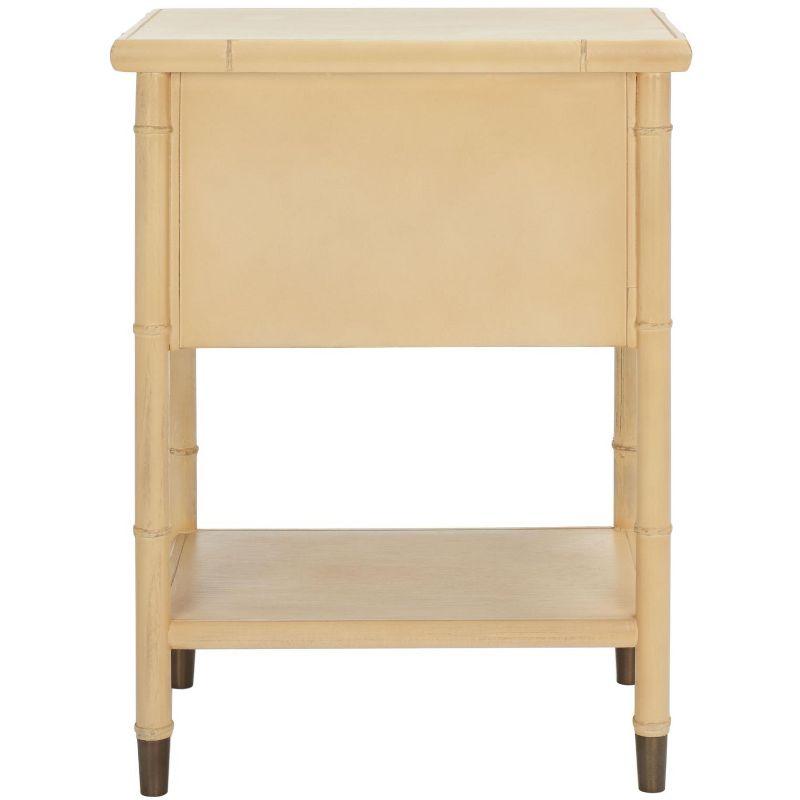 Ahab 2 Drawer 1 Shelf Accent Table - ACC6606A - Light Blonde/Gold - Safavieh