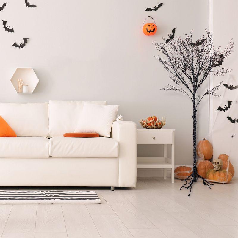 68-Inch Black Leafless Halloween Tree with Stand