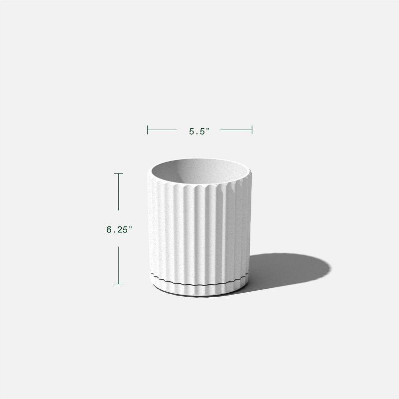 Veradek Mason Series Demi 6" Plastic-Stone Planter - White