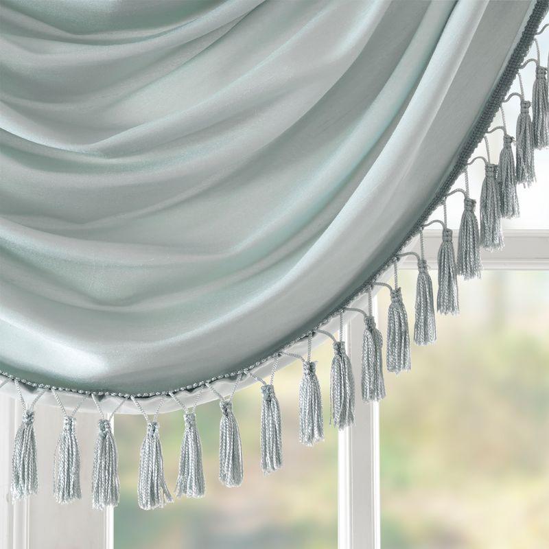 Elena Faux Silk Waterfall Embellished 38'' W Window Valance