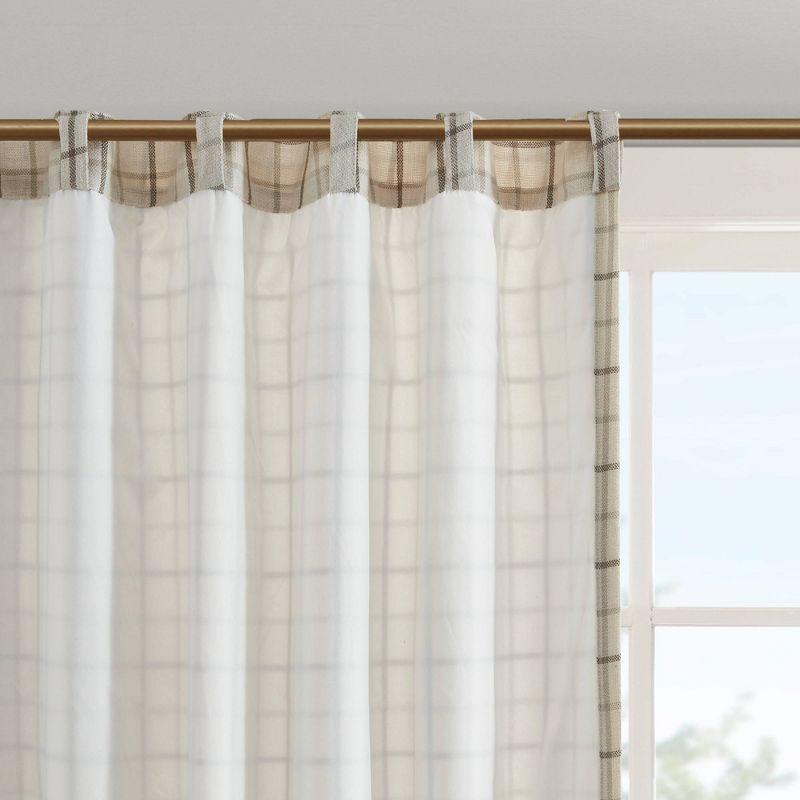 Anaheim Woven Plaid Room Darkening Thermal Fleece Lined Single Curtain Panel