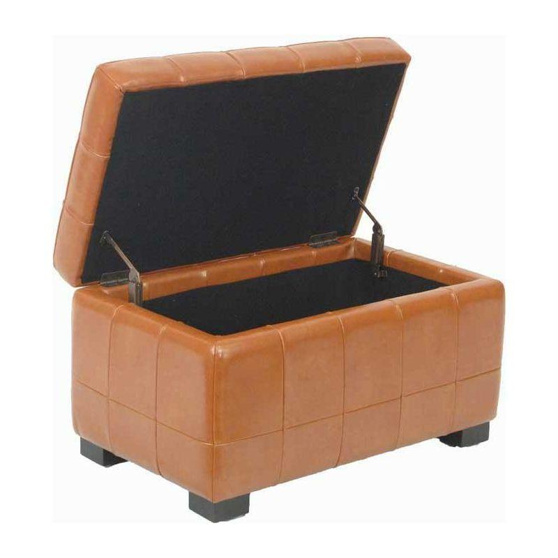 Manhattan Small Storage Ottoman - HUD4201 - Saddle - Safavieh Couture