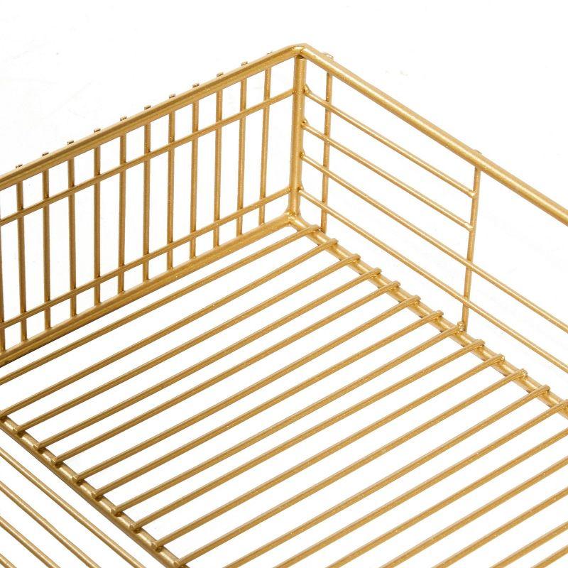 Set of 2 Metal Wire Tray Gold – CosmoLiving by Cosmopolitan: Iron Decorative Platters for Indoor Use, Not Food Safe