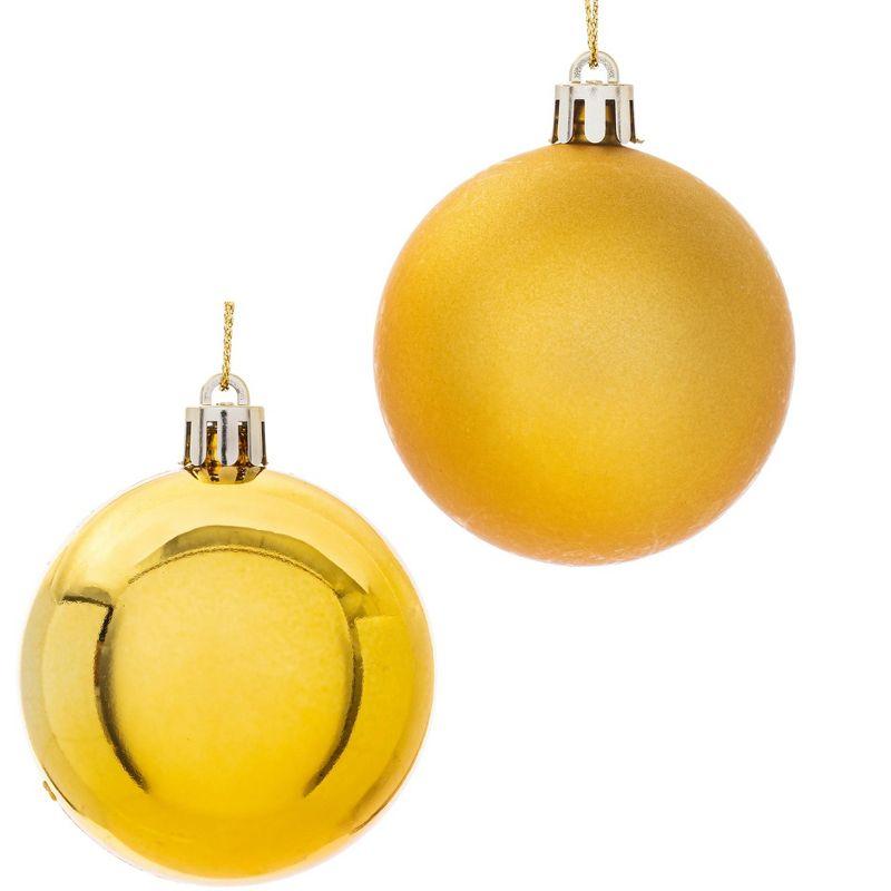 Vickerman 1.5"-2" Gold Shiny and Matte Finish Ball Ornament, 50 per Box