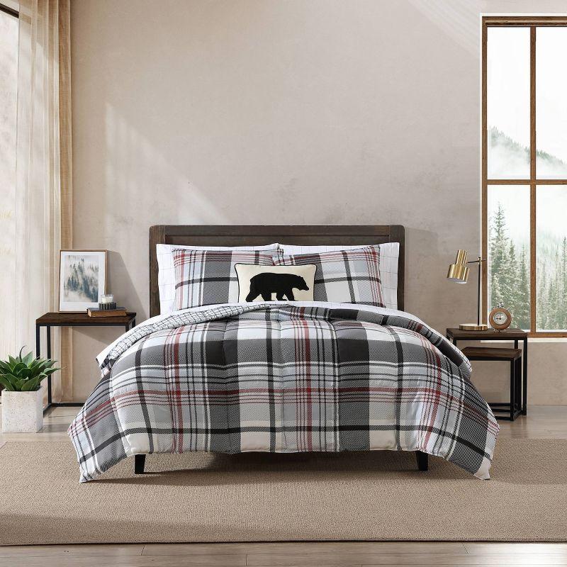 Eddie Bauer Normandy Plaid Duvet Set Black